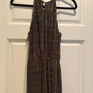 Lush Brown and Gold halter jumpsuit for Night Out